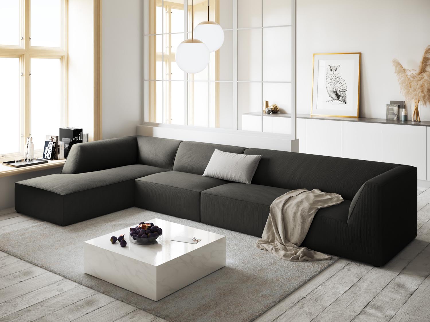 Entdecken Sie das stilvolle Ruby Ecksofa links 5 Sitzer von Micadoni – Komfort und Eleganz für Ihr modernes Zuhause.