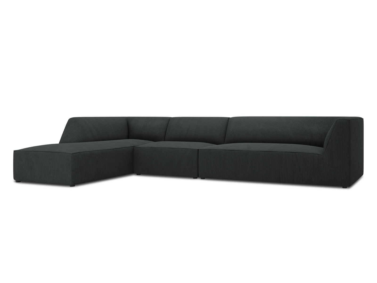 Modernes, modulares 5-Sitzer Ecksofa Ruby in Schwarz von Micadoni, ideal für stilvolle Wohnräume und entspannte Stunden.