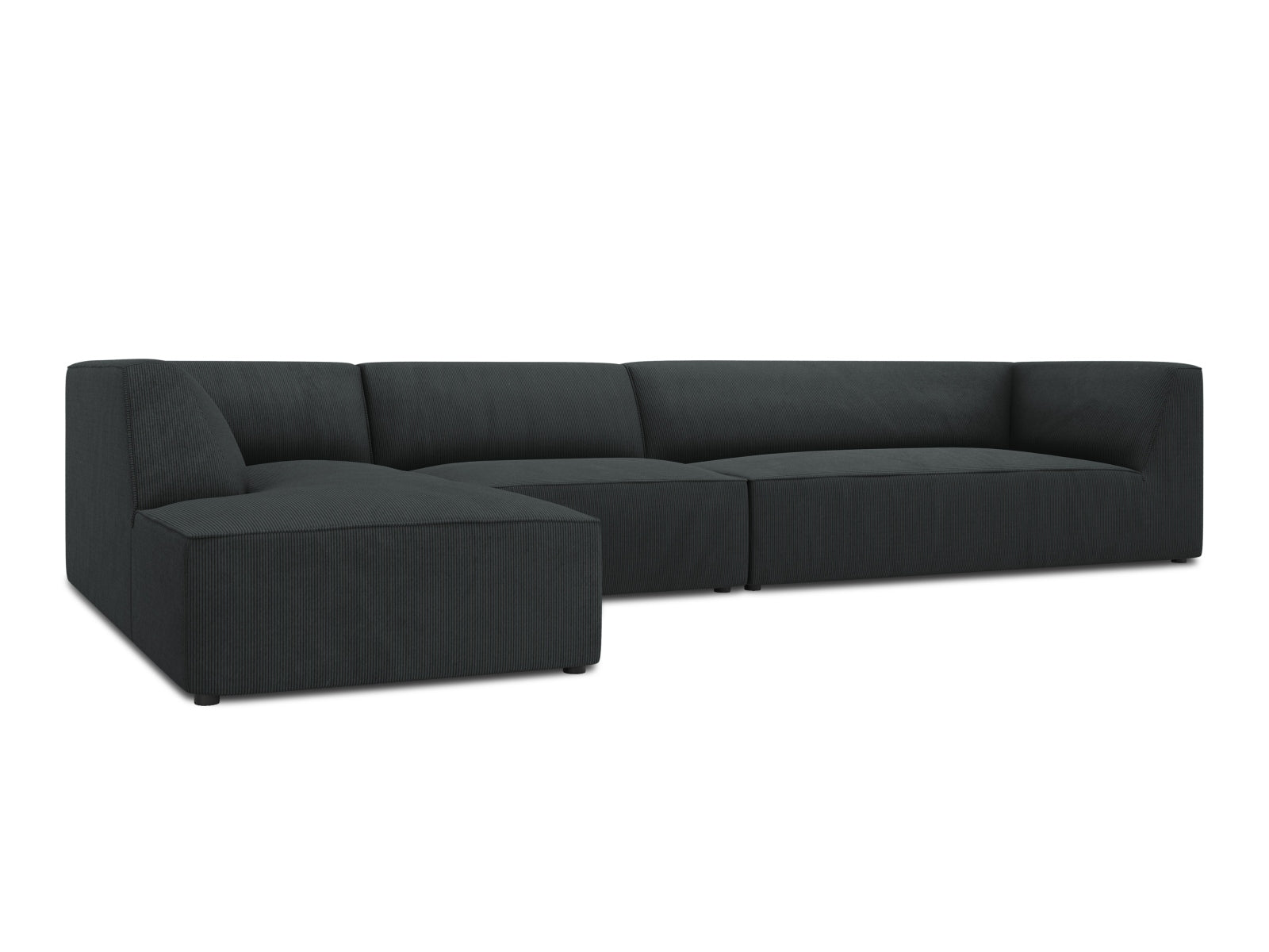 Elegantes, modulares 5-Sitzer Ecksofa Ruby in Schwarz von Micadoni, perfekt für gemütliche Abende und modernes Wohndesign.