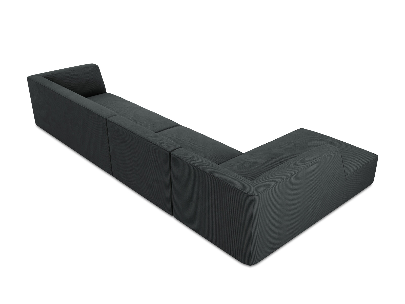 Elegantes, modulares 5-Sitzer Ecksofa Ruby in zeitlosem Schwarz von Micadoni, perfekt für moderne Wohnkonzepte und gemütliche Abende.