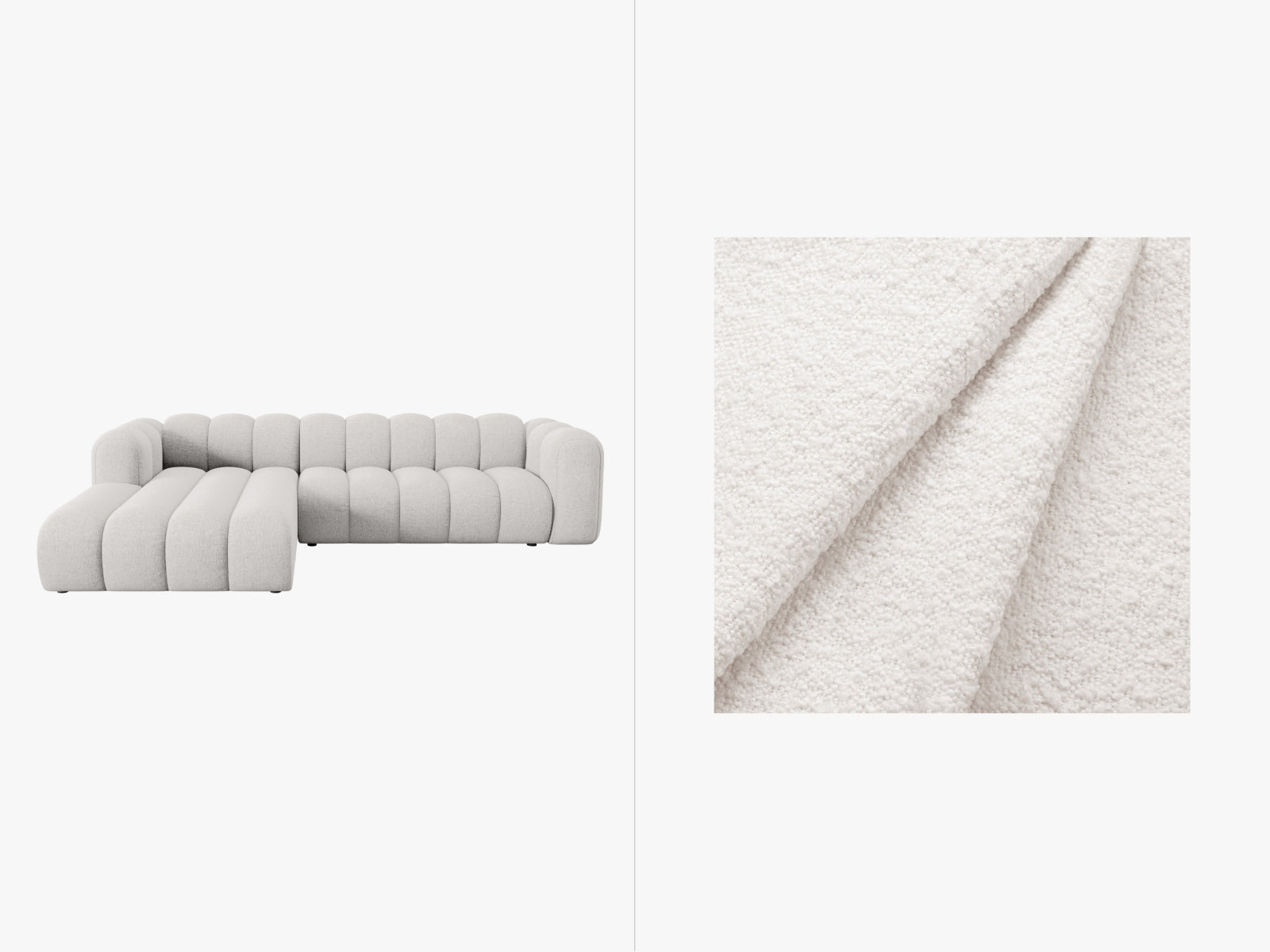 Lupine Modulares Ecksofa links 4 Sitzer in White präsentiert im Onlineshop von KAQTU Design AG. Ecksofa links ist von Micadoni
