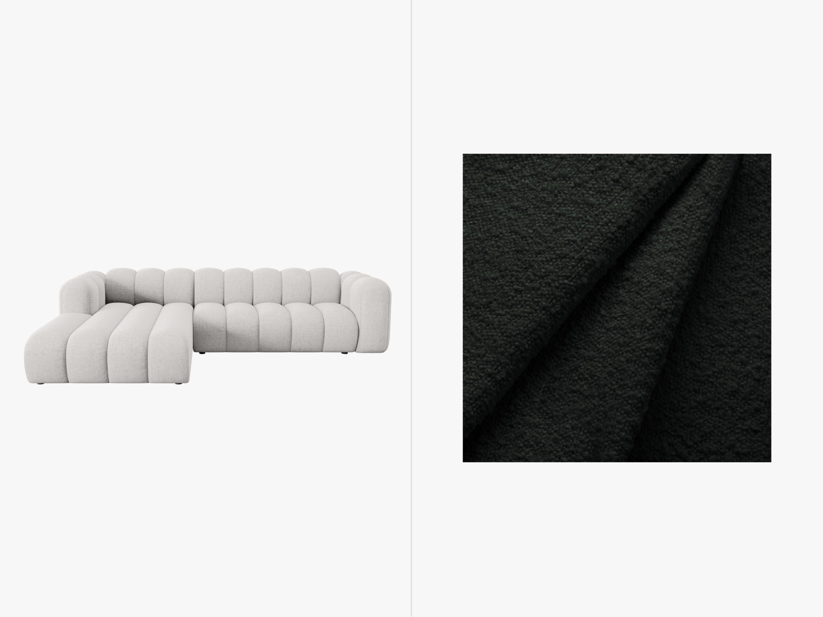 Lupine Modulares Ecksofa links 4 Sitzer in Black-Baloo präsentiert im Onlineshop von KAQTU Design AG. Ecksofa links ist von Micadoni