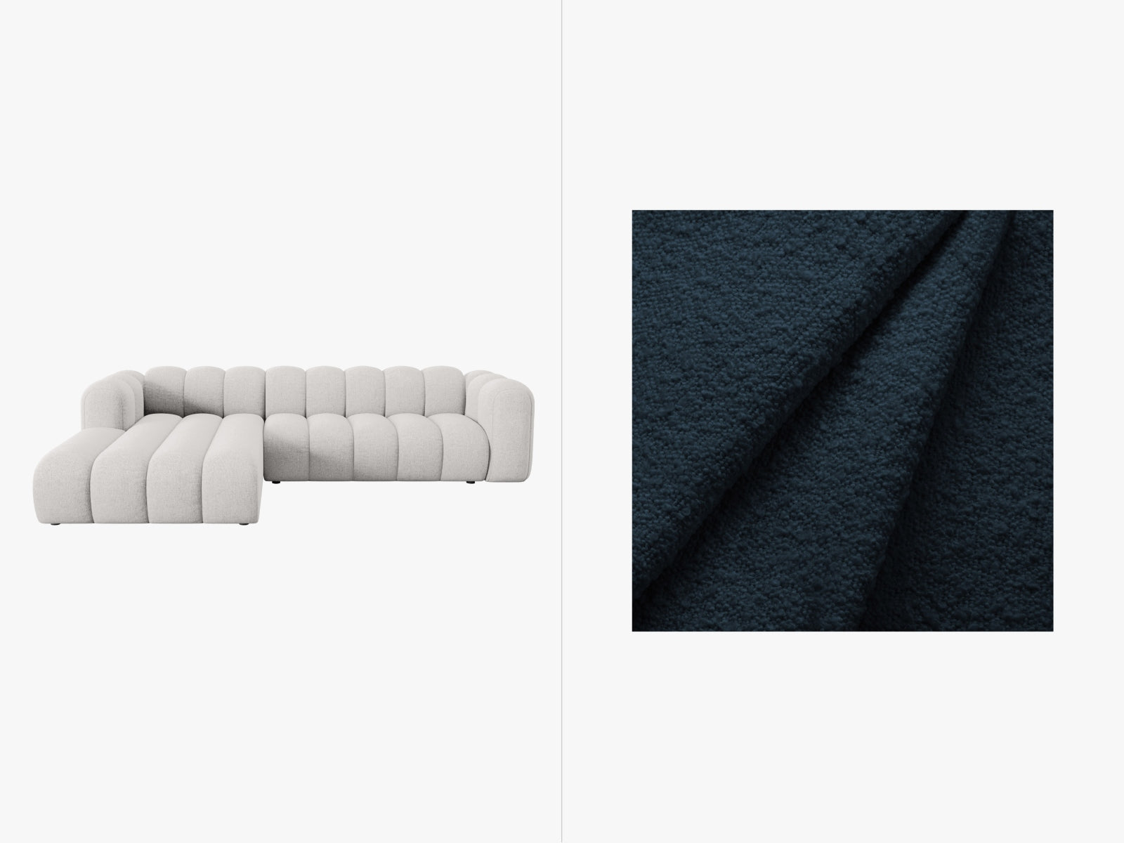 Lupine Modulares Ecksofa links 4 Sitzer in Dark Blue-Baloo präsentiert im Onlineshop von KAQTU Design AG. Ecksofa links ist von Micadoni