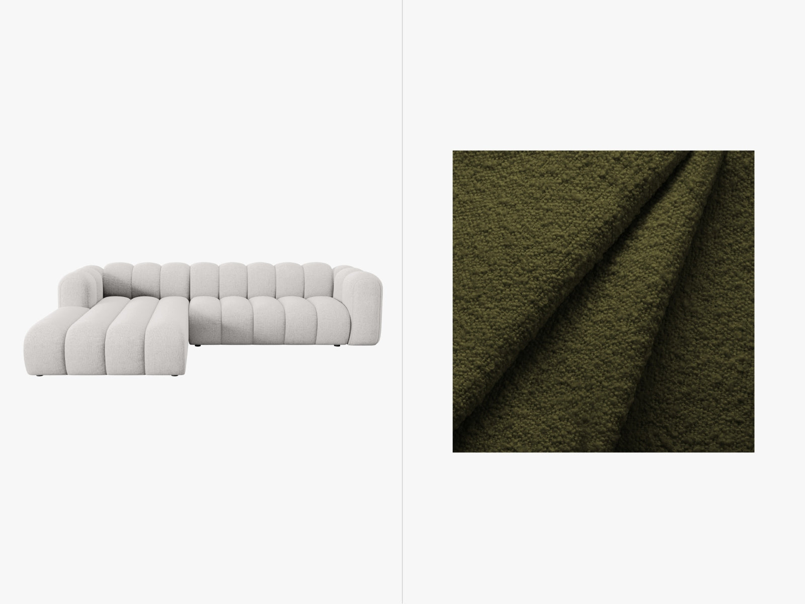 Lupine Modulares Ecksofa links 4 Sitzer in Dark Olive Green präsentiert im Onlineshop von KAQTU Design AG. Ecksofa links ist von Micadoni