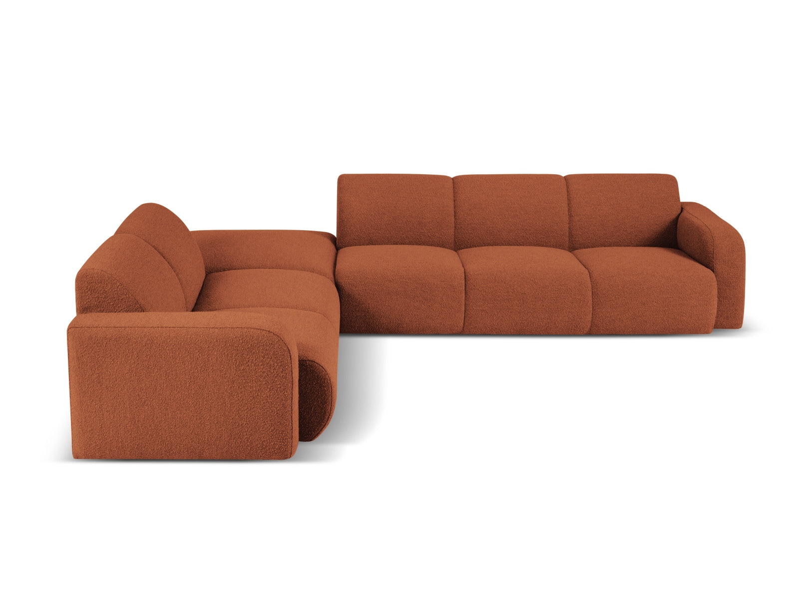 Entdecken Sie das elegante Molino Boucle Ecksofa links für 6 Personen von Micadoni – stilvoll, komfortabel und pflegeleicht.
