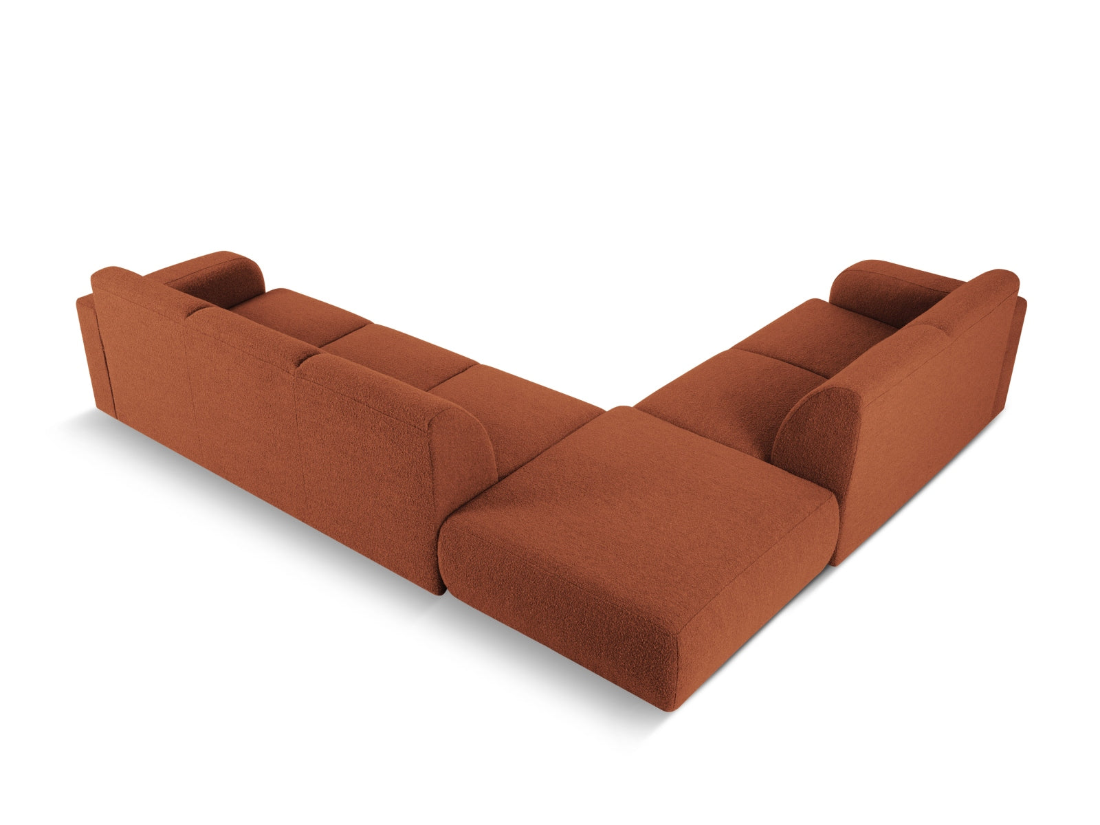 Erleben Sie das Molino Boucle Ecksofa links für 6 Personen von Micadoni – ein modernes Design, das Komfort und Funktionalität vereint.