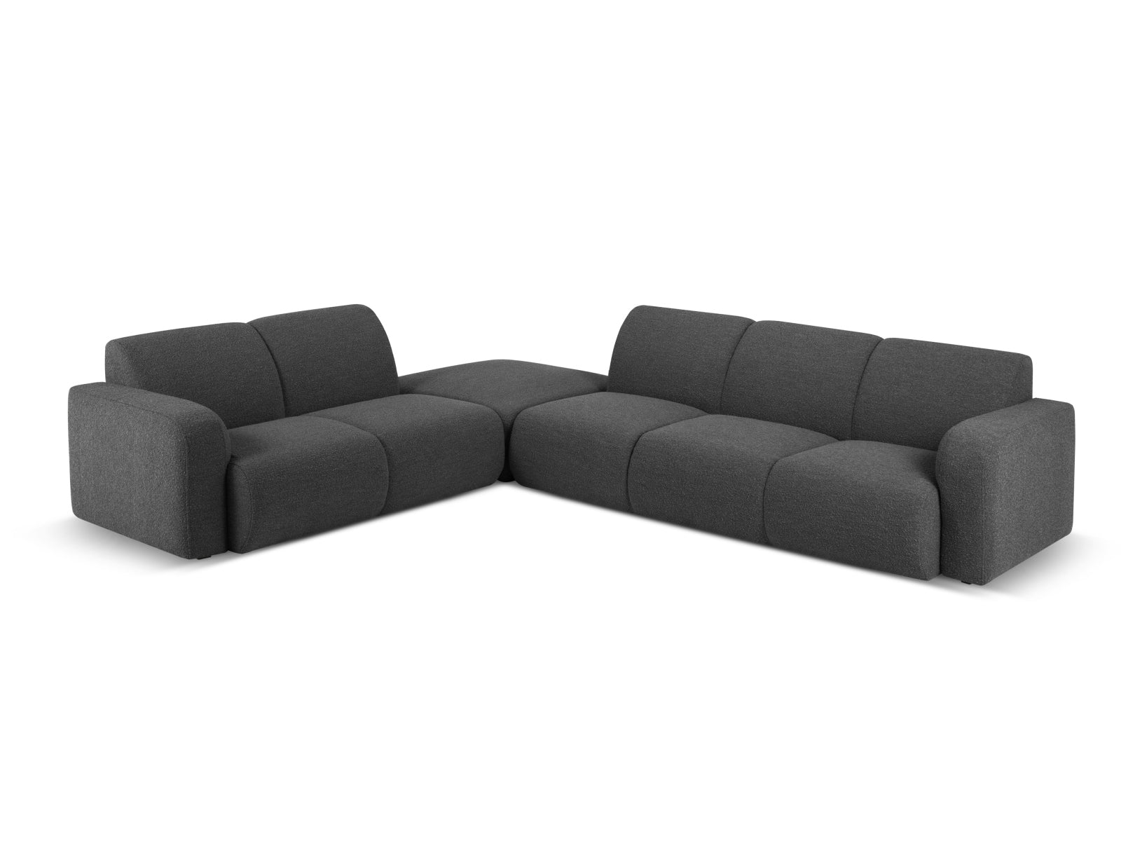 Molino Boucle Ecksofa links 6 Sitzer in Dark Grey-Baloo präsentiert im Onlineshop von KAQTU Design AG. Ecksofa links ist von Micadoni