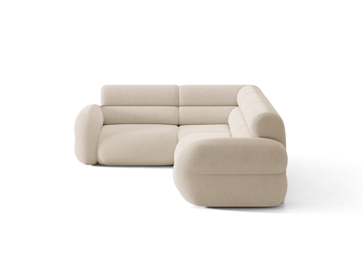 Micadoni Neo Linkes Ecksofa in Dunklem Olivgrün, L-Sofa links mit tiefer Sitzfläche, hoher Rückenlehne und schwarzen Kunststoffbeinen.