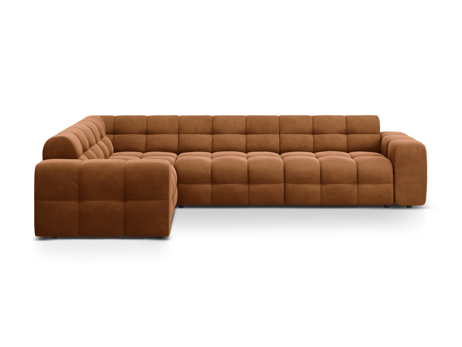 Kendal Velour links Ecksofa 6 Sitzer in Camel präsentiert im Onlineshop von KAQTU Design AG. Ecksofa links ist von Micadoni