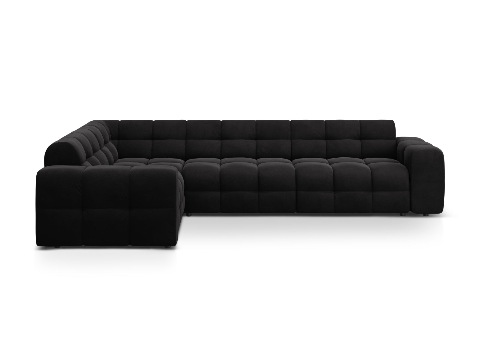 Kendal Velour links Ecksofa 6 Sitzer in Black präsentiert im Onlineshop von KAQTU Design AG. Ecksofa links ist von Micadoni