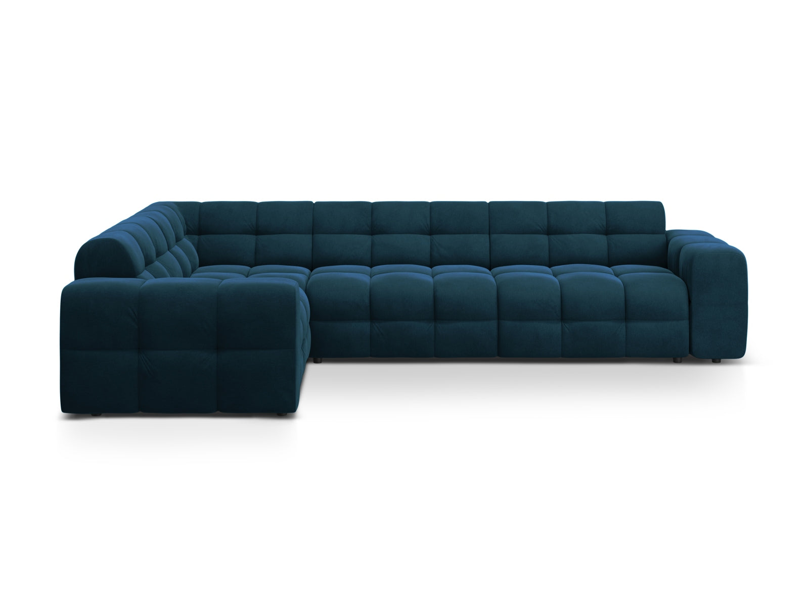 Kendal Velour links Ecksofa 6 Sitzer in Navy Blue präsentiert im Onlineshop von KAQTU Design AG. Ecksofa links ist von Micadoni