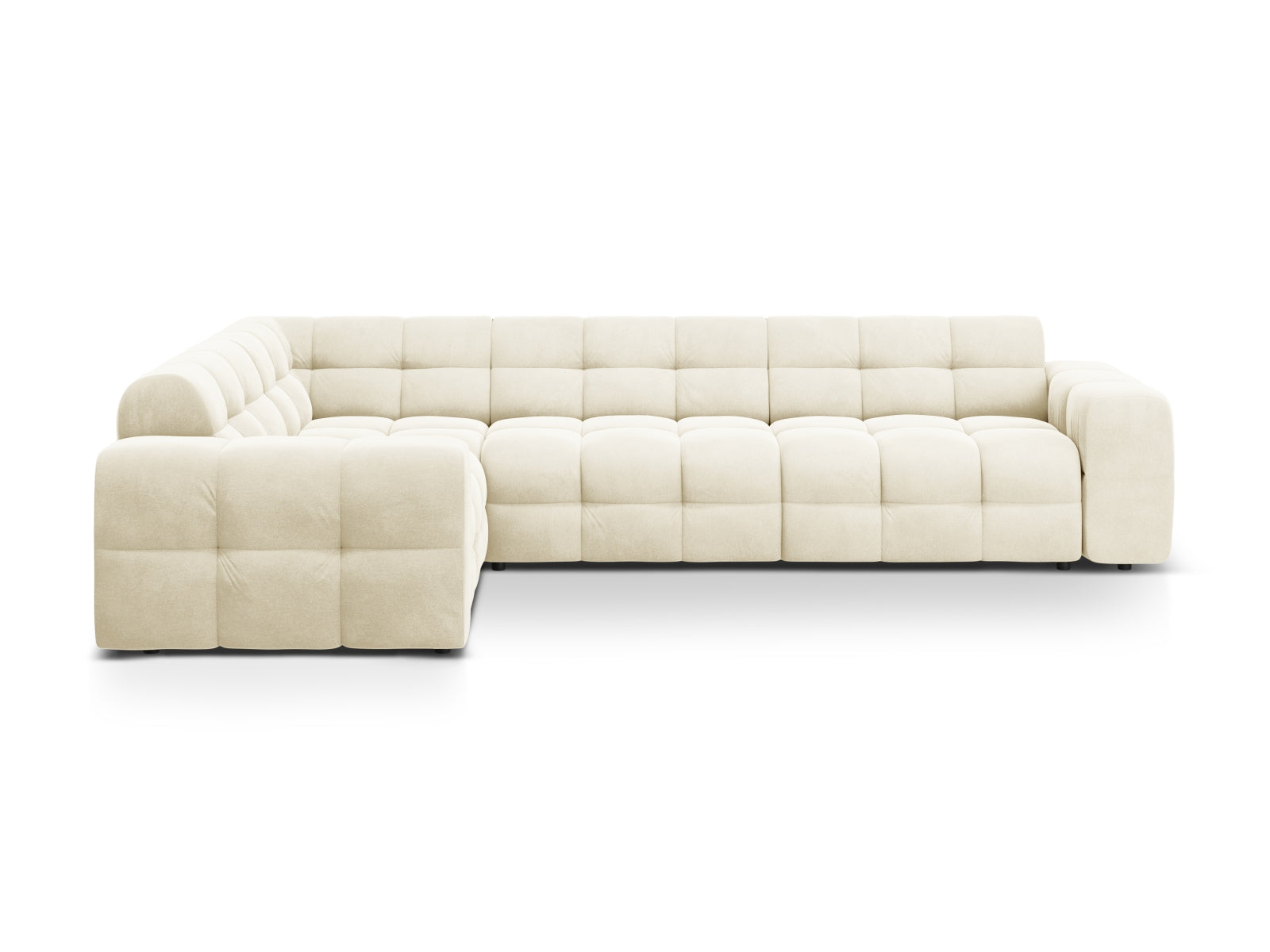 Kendal Velour links Ecksofa 6 Sitzer in Ivory präsentiert im Onlineshop von KAQTU Design AG. Ecksofa links ist von Micadoni