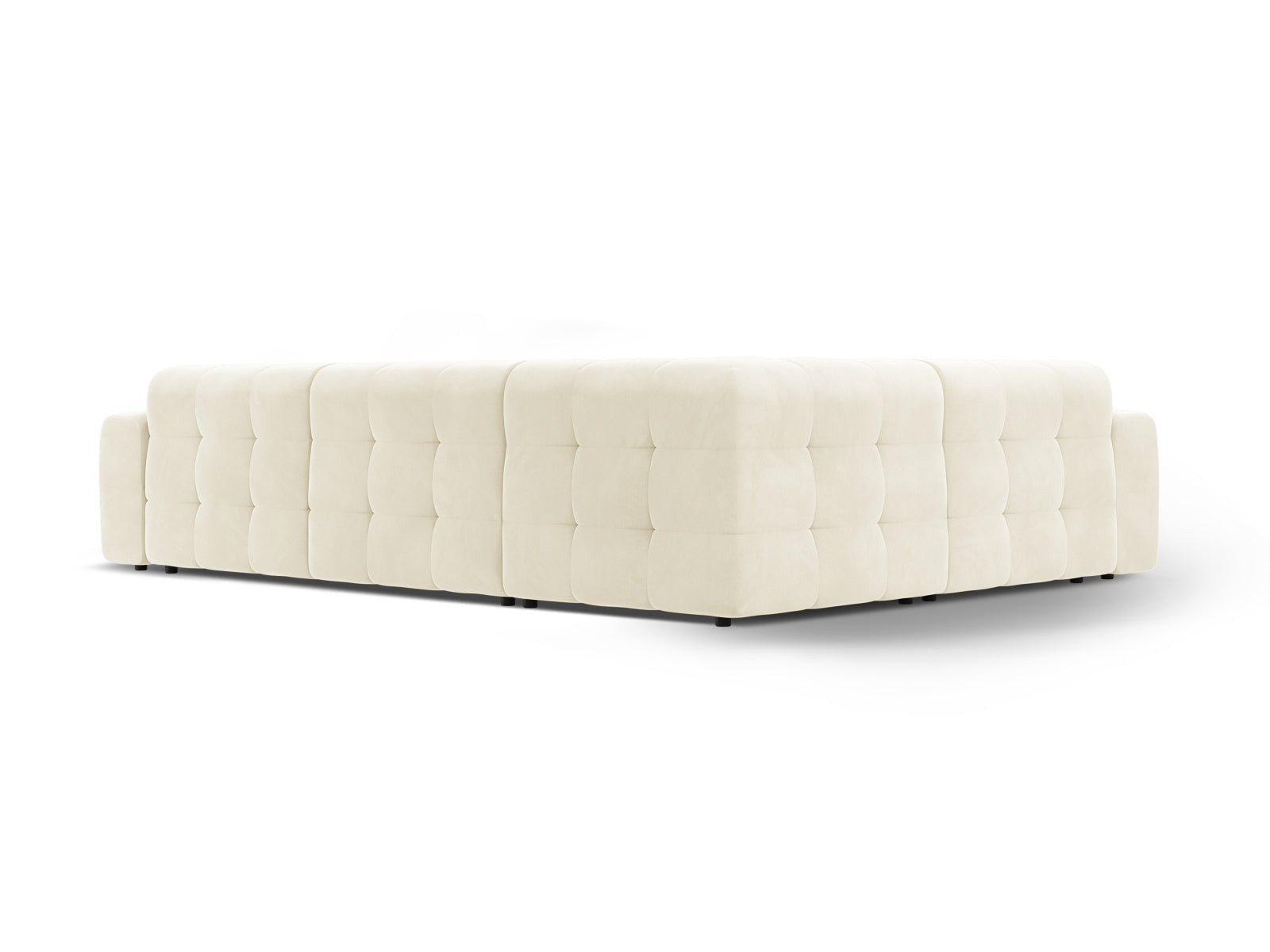 Stylisches Kendal Velour Ecksofa in Ivory, ideal für 6 Personen, kombiniert Komfort mit einem zeitgemäßen Design für Ihr Zuhause.
