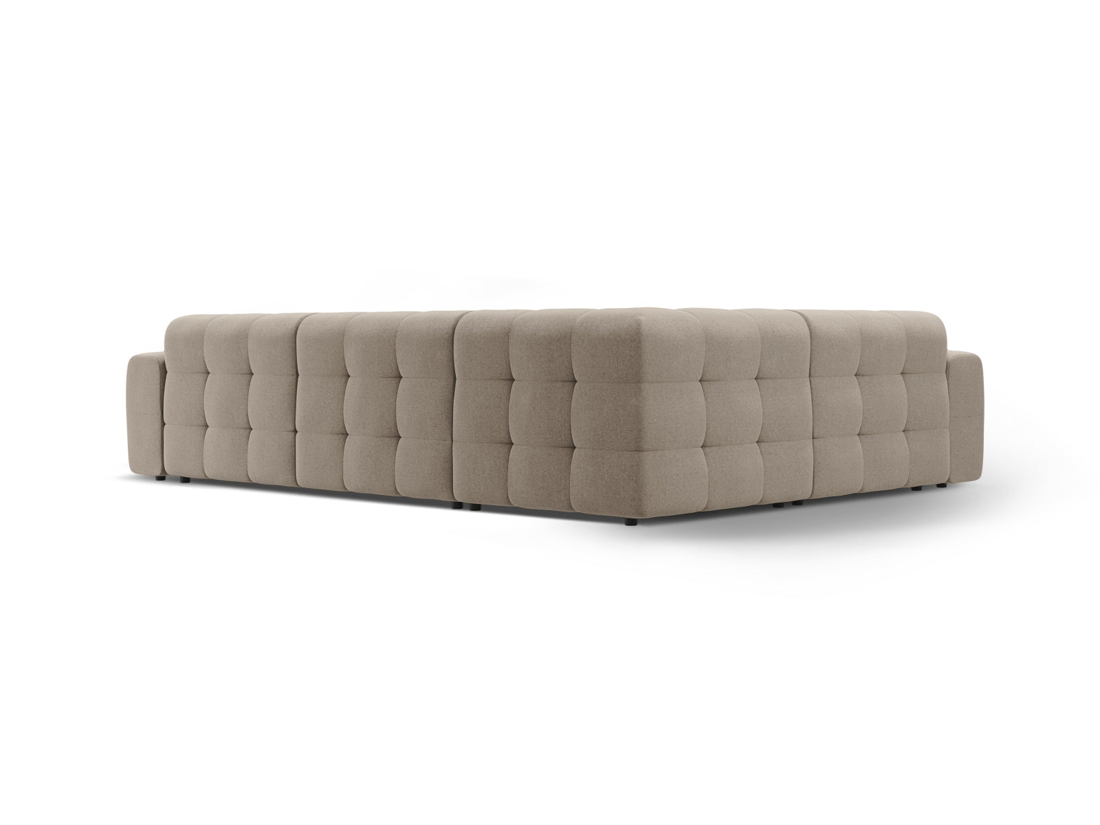 Elegantes Kendal Ecksofa links für 6 Personen in stilvollem Dunkelbeige, ideal für gemütliche Abende und modernes Wohndesign.