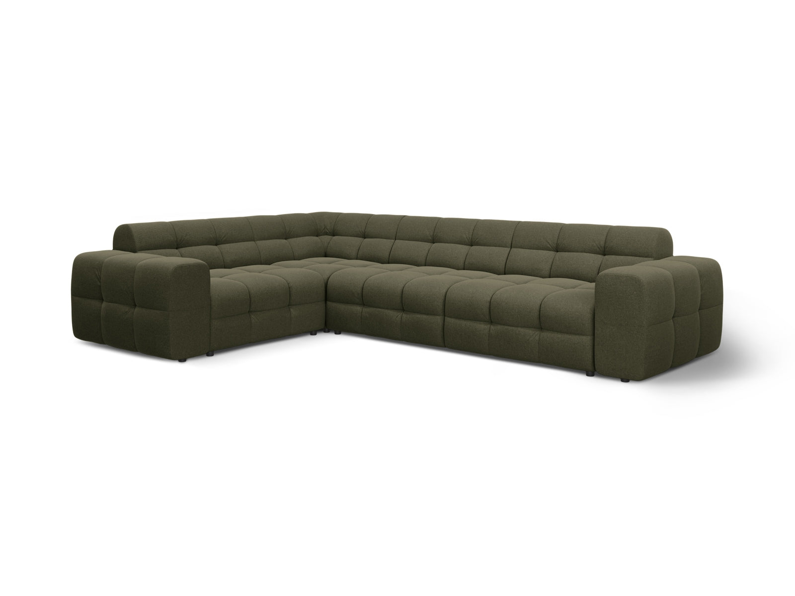 Modernes Kendal Ecksofa links für 6 Personen in Amazon Green-Ottawa, bietet großzügigen Sitzkomfort und stilvolles Design für jedes Wohnzimmer.