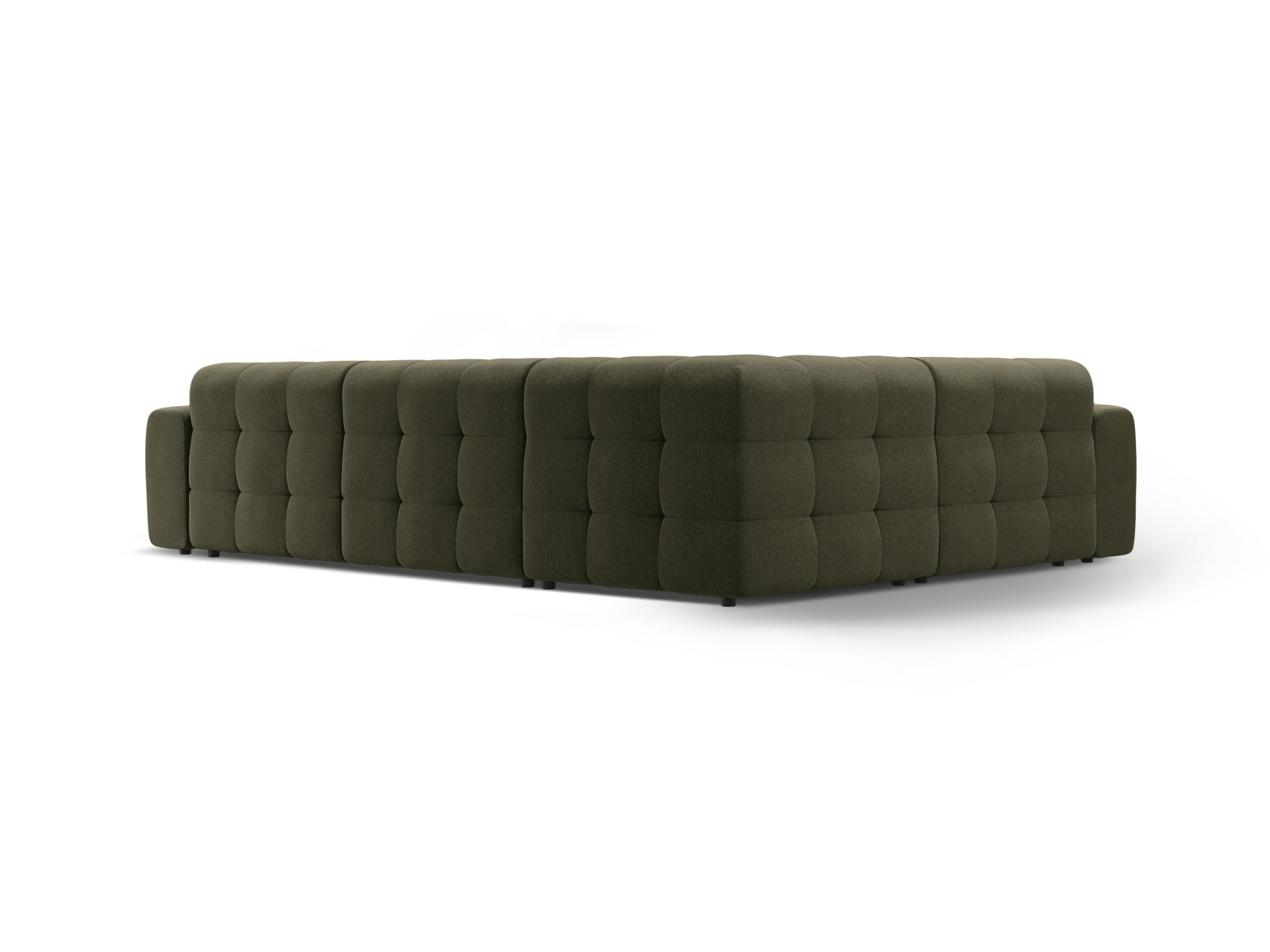 Elegantes Kendal Ecksofa links für 6 Personen in Amazon Green-Ottawa, vereint Komfort und modernes Design für ein einladendes Wohnambiente.