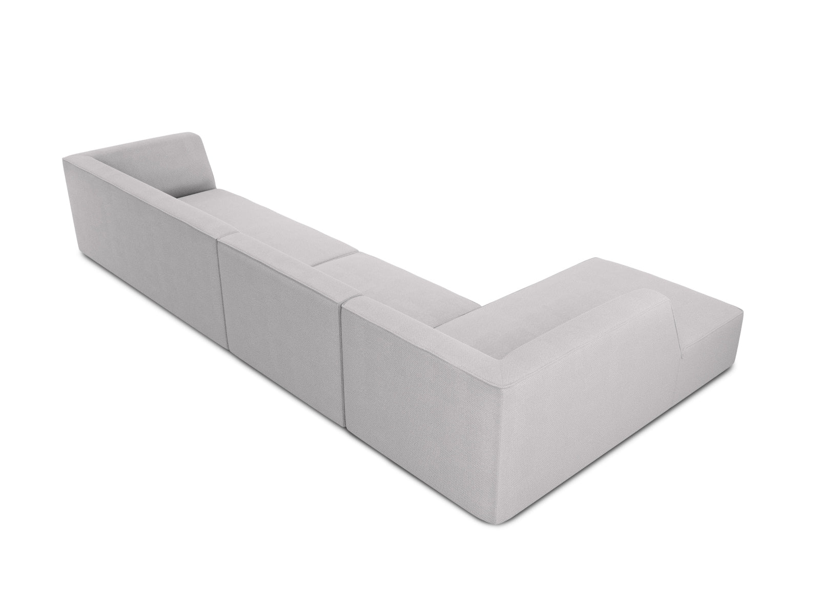 Elegantes Ruby Ecksofa, linksseitig, 5 Sitzer in hochwertigem Light Grey-Ottawa, perfekt für stilvolle Wohnräume und gemütliche Abende.