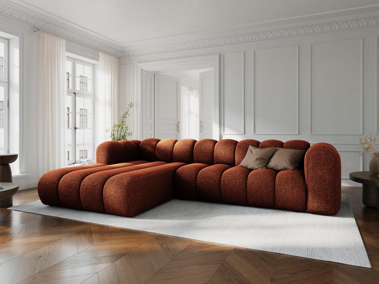 Entdecken Sie das stilvolle Lupine Ecksofa von Micadoni – ein 4-Sitzer in modernem Design, ideal für Ihr Wohnzimmer. Flexibel und komfortabel!