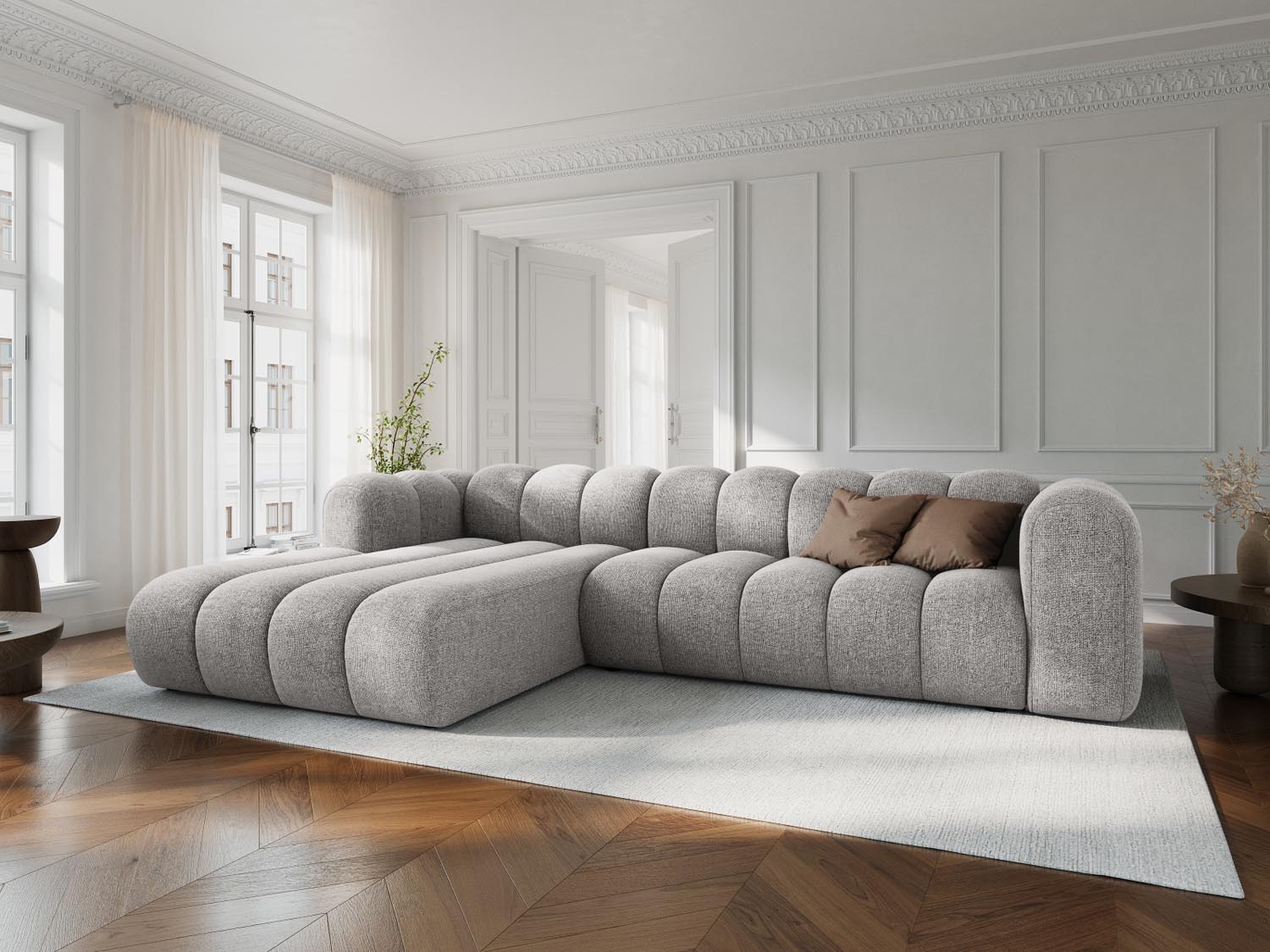 Entdecken Sie das stilvolle Lupine Ecksofa von Micadoni – ein 4-Sitzer in modernem Design, ideal für Ihr Wohnzimmer. Hochwertig und nachhaltig!