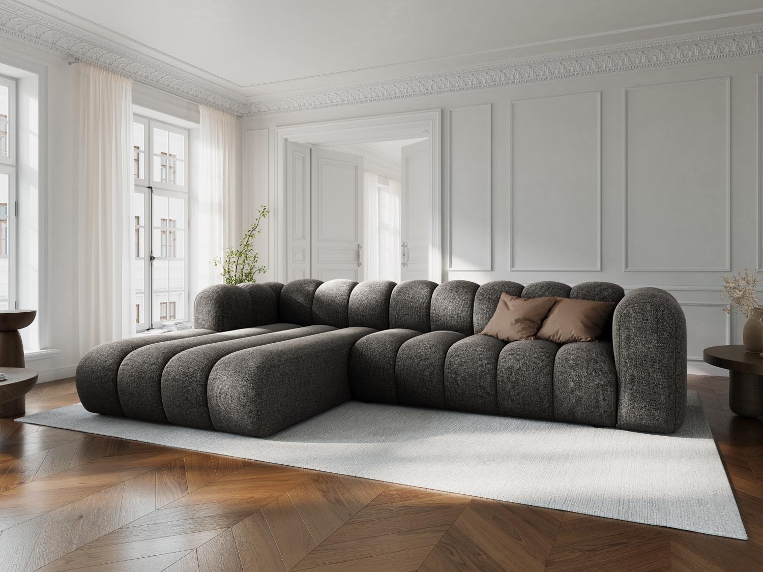 Entdecken Sie das stilvolle Lupine Ecksofa von Micadoni – ein 4-Sitzer in modernem Design, ideal für Ihr Wohnzimmer. Hochwertig und flexibel!