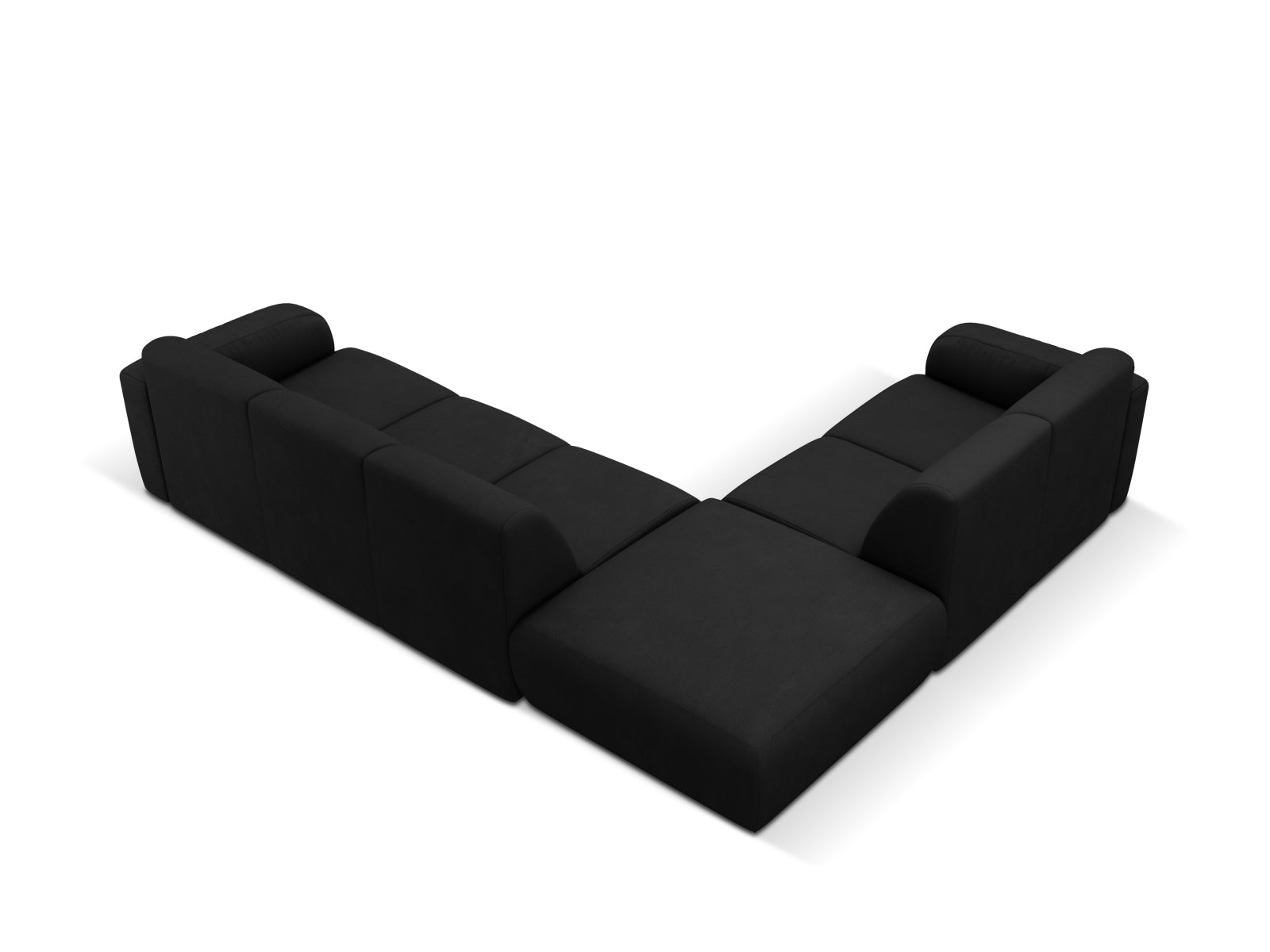 Elegantes Molino Ecksofa links für 6 Personen in Black-Rebel, ideal für gemütliche Abende und stilvolle Einrichtung.