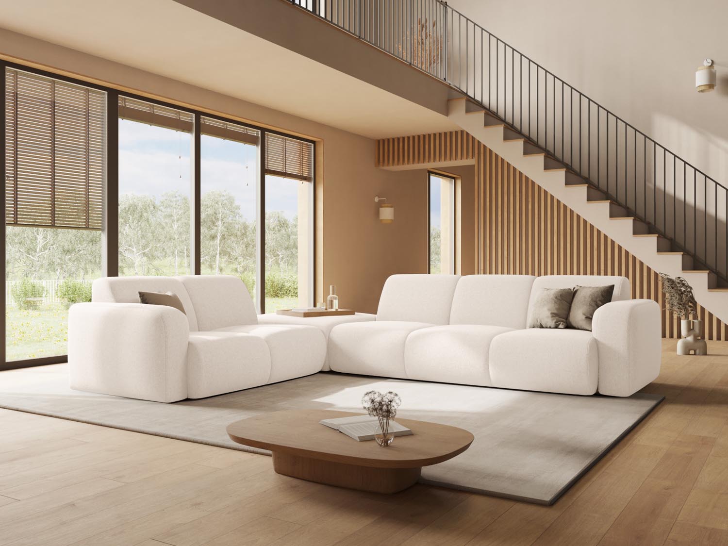 Stylisches Molino Ecksofa links für 6 Personen in elegantem Black-Rebel, ideal für moderne Wohnräume und gemütliche Abende.