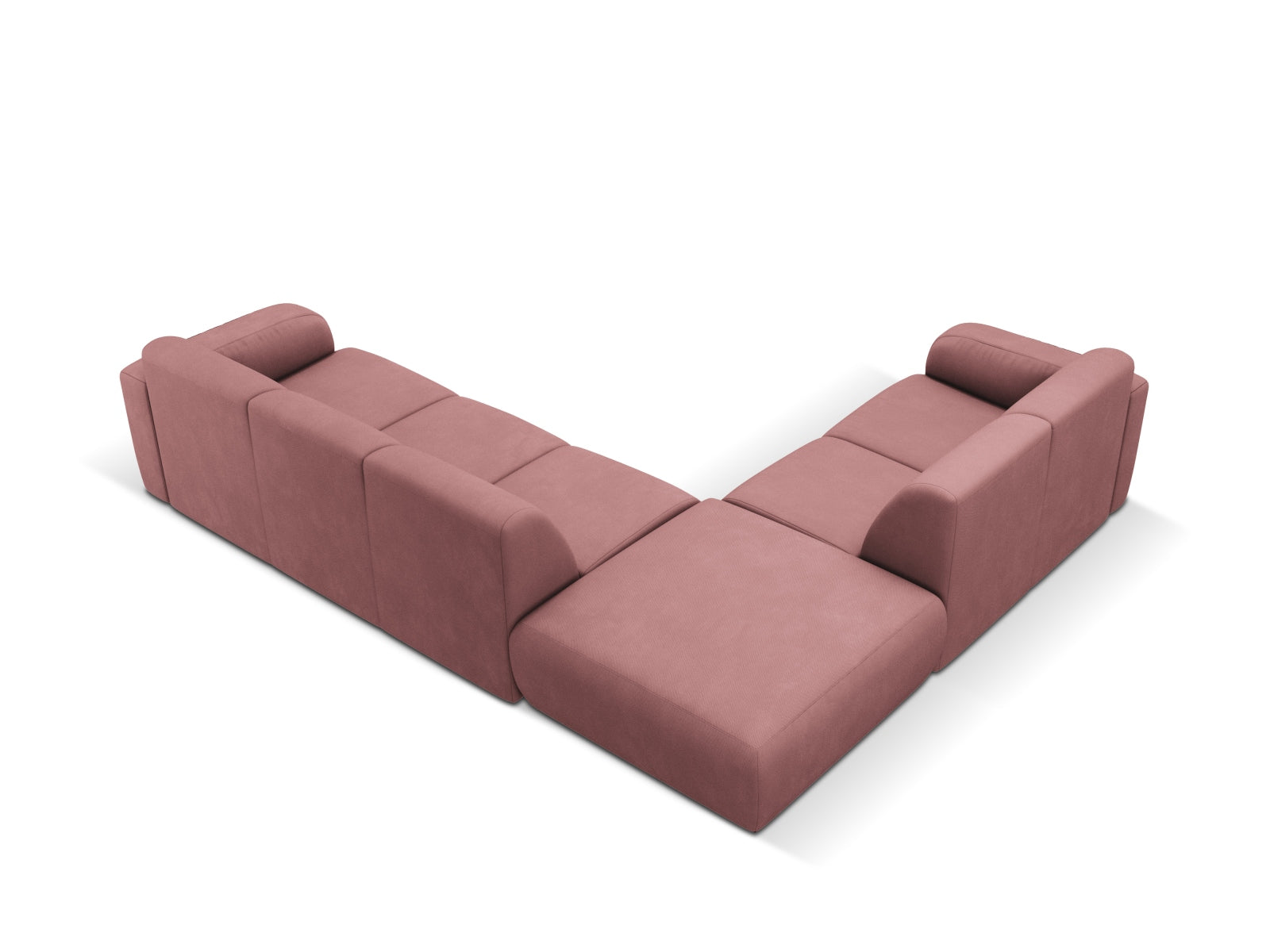 Elegantes Molino Ecksofa links für 6 Personen in strahlendem Pink, perfekt für stilvolle Wohnzimmer und gesellige Zusammenkünfte.