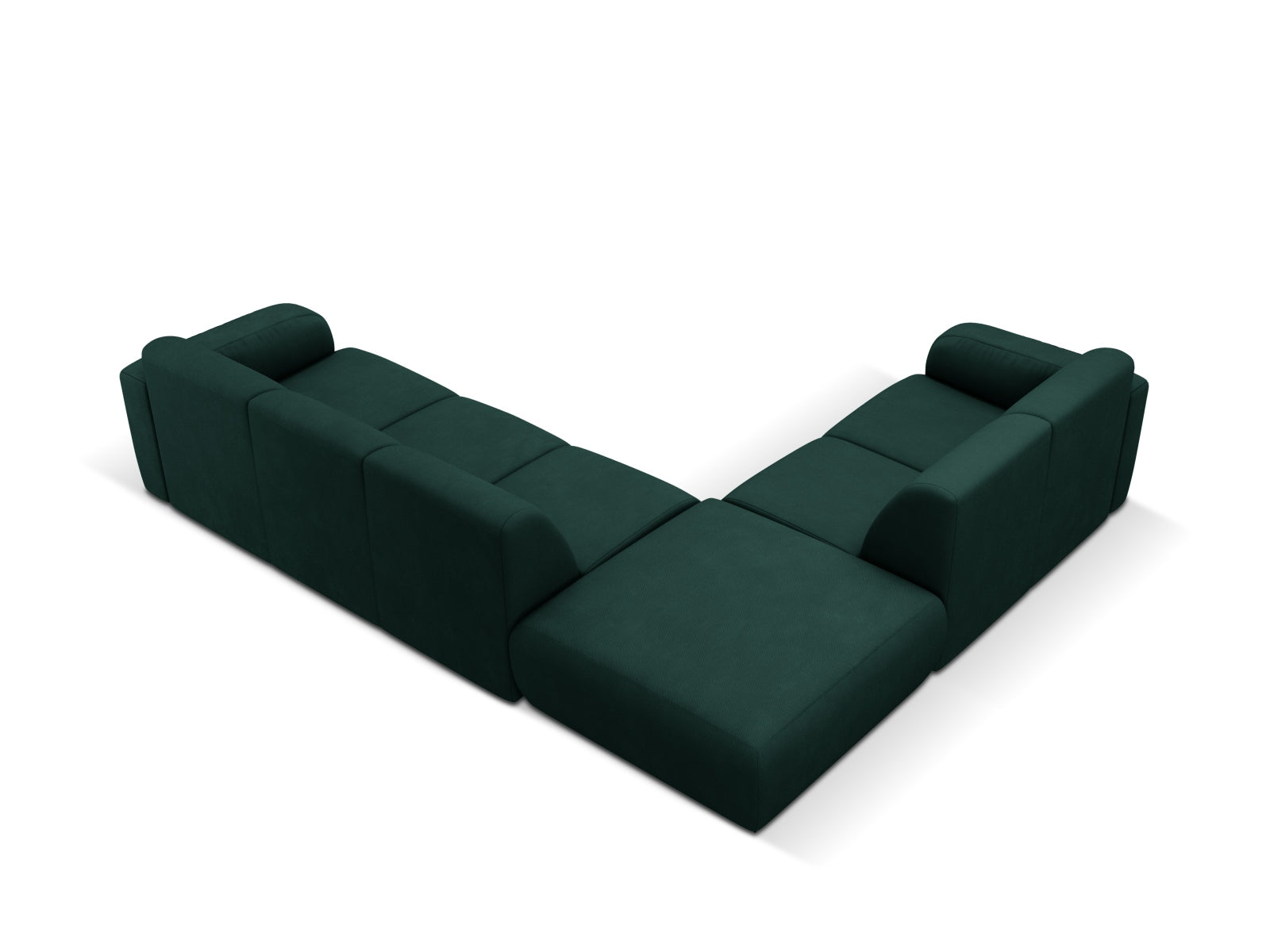 Modernes Molino Ecksofa links für 6 Personen in luxuriösem Bottle Green, perfekt für entspannte Stunden und stilvolle Einrichtung.