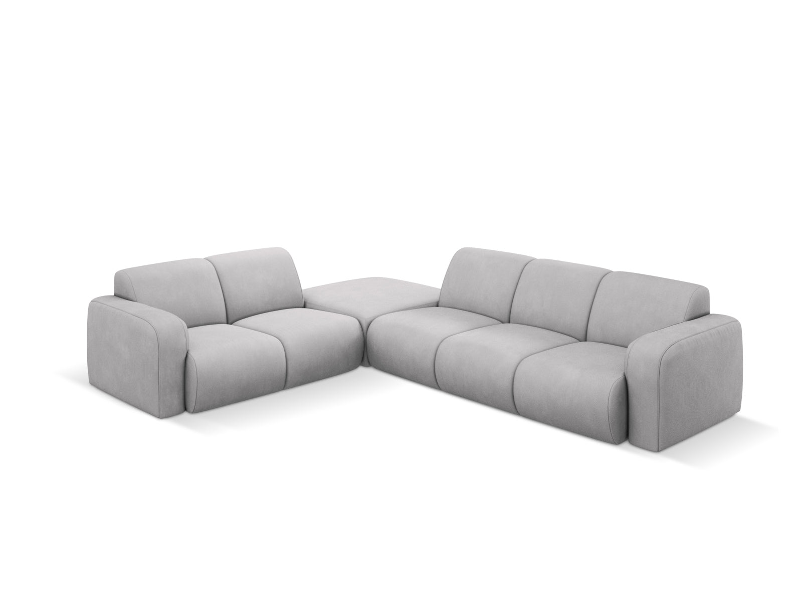 Stylisches Molino Ecksofa links für 6 Personen in hellem Grau, ideal für moderne Wohnräume und gemütliche Abende.