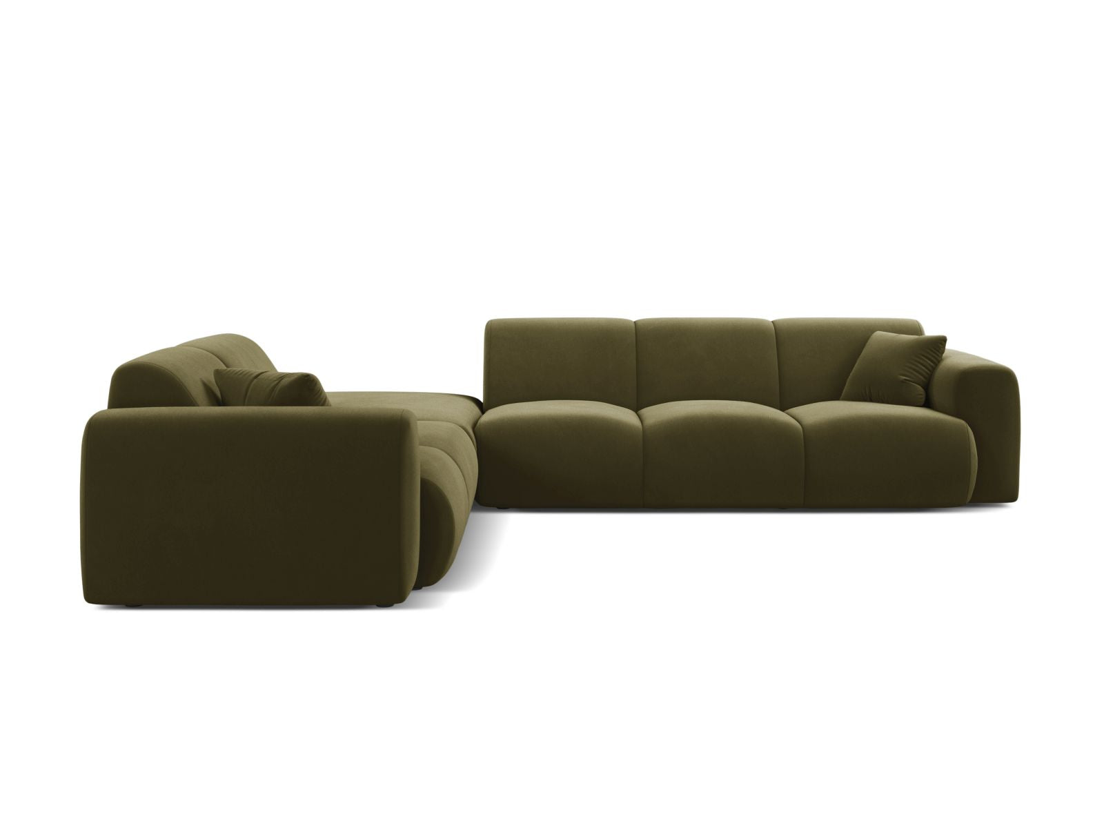 Stylisches 6-Sitzer Ecksofa links Molino in sanftem Hellgrün, ideal für moderne Wohnräume, von Micadoni.
