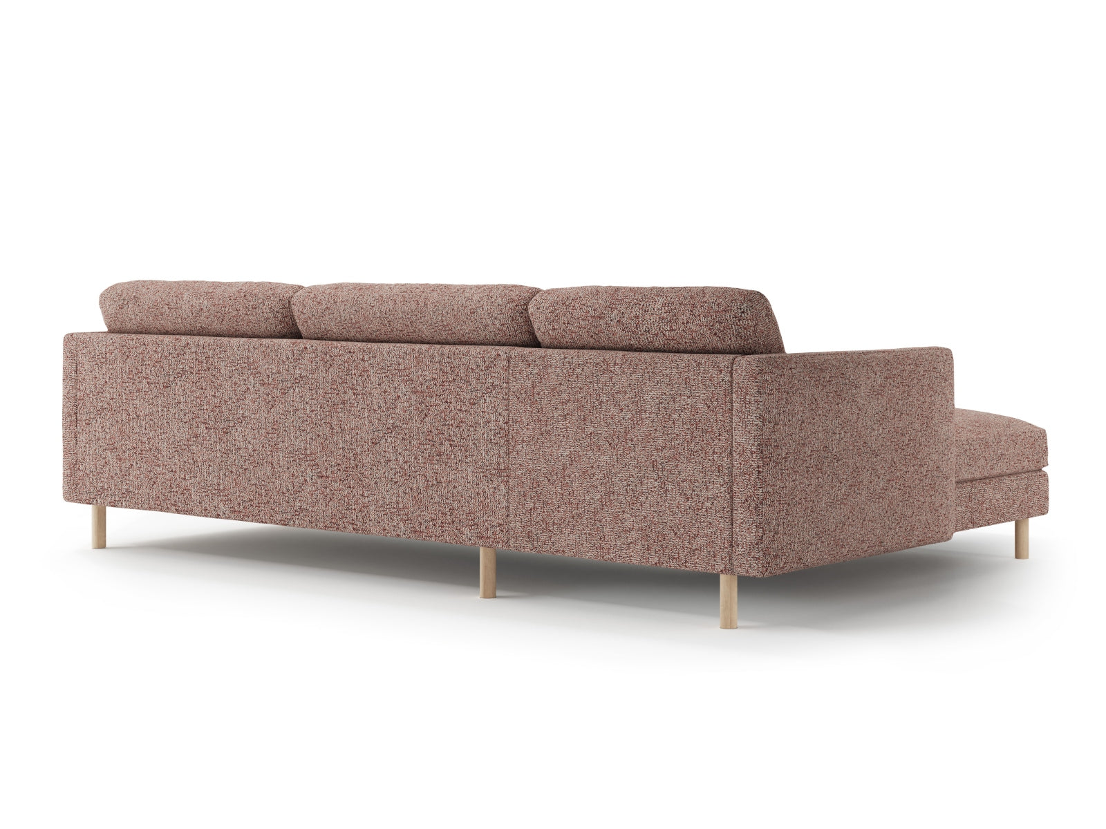 Elegantes Eden Ecksofa links in Pink Melange-Puente, perfekt für stilvolle Wohnzimmer. Geräumiges 4-Sitzer Modell von Micadoni.