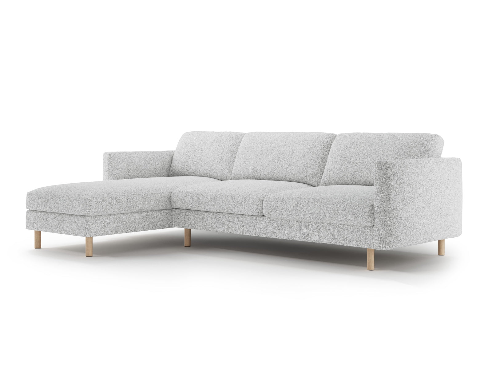 Stylisches Eden Ecksofa links in hellem Grau, ideal für moderne Wohnräume. Komfortables 4-Sitzer-Design von Micadoni.