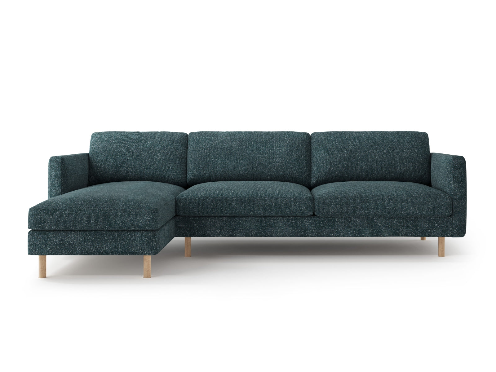 Entdecken Sie das Eden Ecksofa links von Micadoni: Elegantes Velours, zeitgemässes Design und hervorragender Sitzkomfort für Ihr Wohnzimmer.