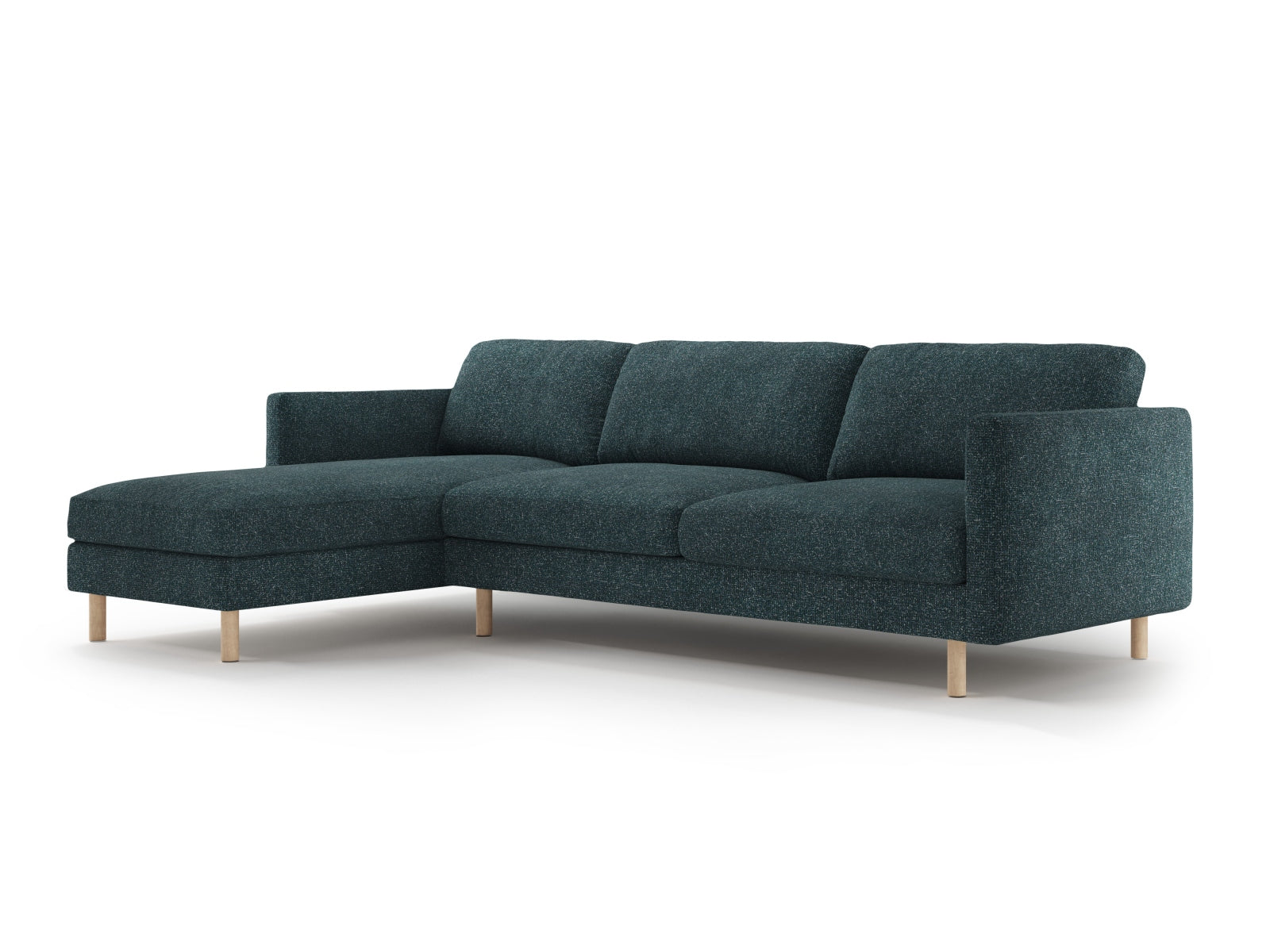 Stylisches Eden Ecksofa links in Green Blue Melange von Micadoni, ideal für moderne Wohnräume und gemütliche Abende.