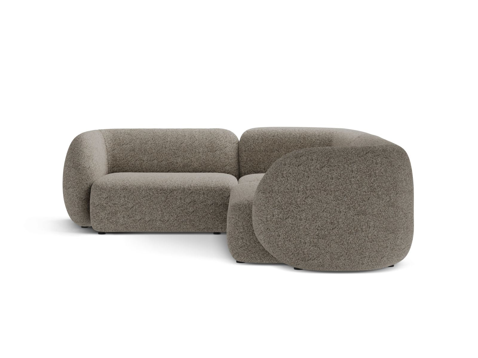 Beige Melange 4-Sitzer Ecksofa links modular Kate von Micadoni, stilvolles Design für modernen Wohnraum, bequem und funktional.