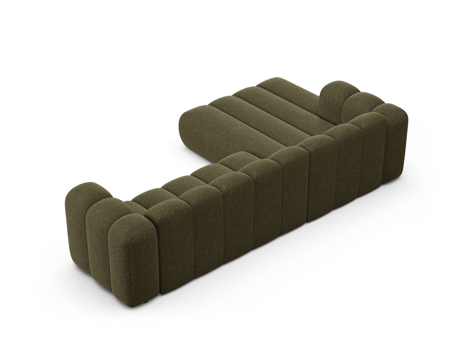 Modernes, flexibles 4-Sitzer Ecksofa links in der trendigen Farbe Green-Eden von Micadoni, perfekt für gemütliche und stilvolle Wohnbereiche.