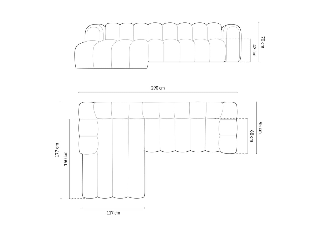 Lupine Modulares Ecksofa links 4 Sitzer in Navy Blue-Eden präsentiert im Onlineshop von KAQTU Design AG. Ecksofa links ist von Micadoni