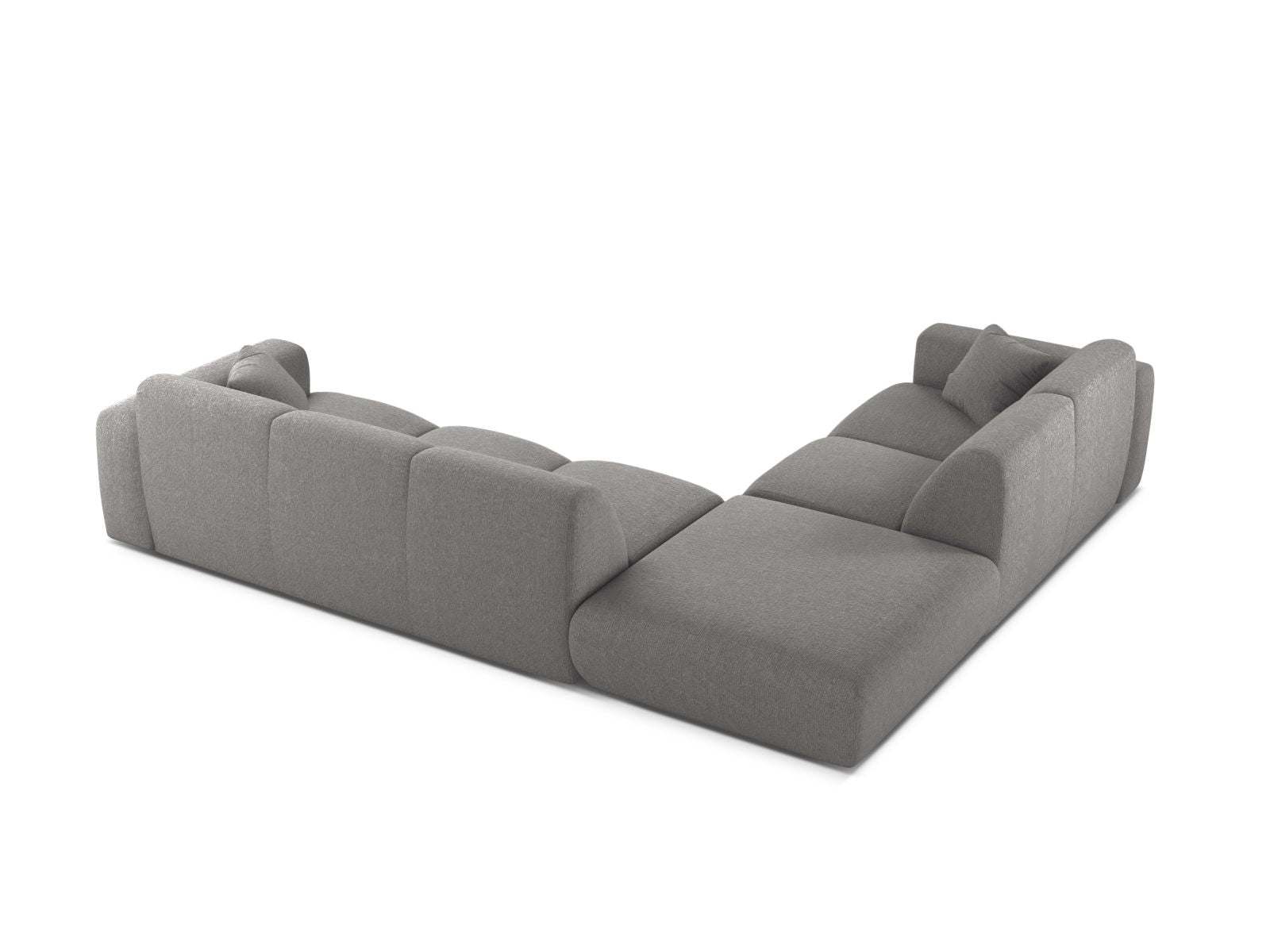 Modernes 6-Sitzer Ecksofa links Molino in zeitlosem Grau, ideal für gemütliche und stilvolle Wohnräume, gefertigt von Micadoni.