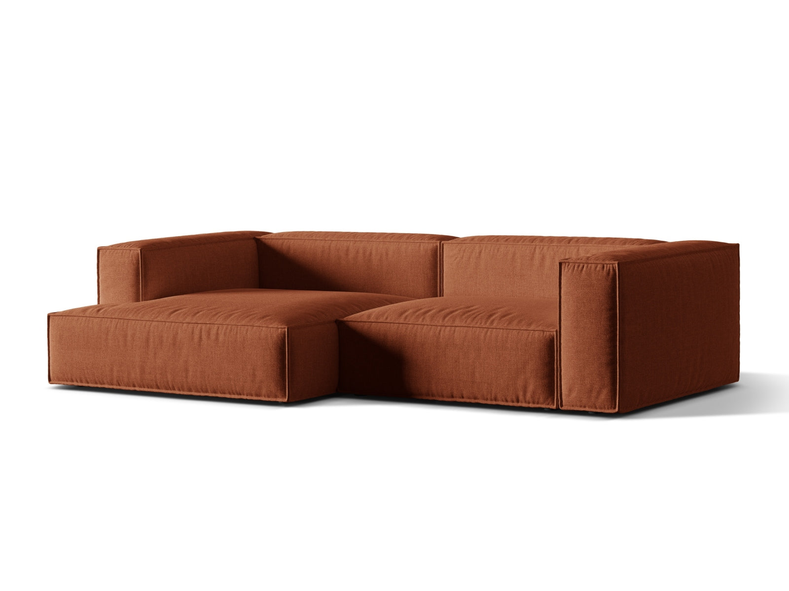 Modulares 4-Sitzer Ecksofa links Nuria in stilvollem Brick-Liberty, ideal für moderne Wohnräume, erhältlich bei KAQTU Design AG.