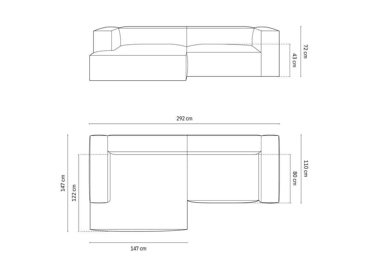 4-Sitzer Ecksofa links modular Nuria in Brick-Liberty präsentiert im Onlineshop von KAQTU Design AG. Ecksofa links ist von Micadoni