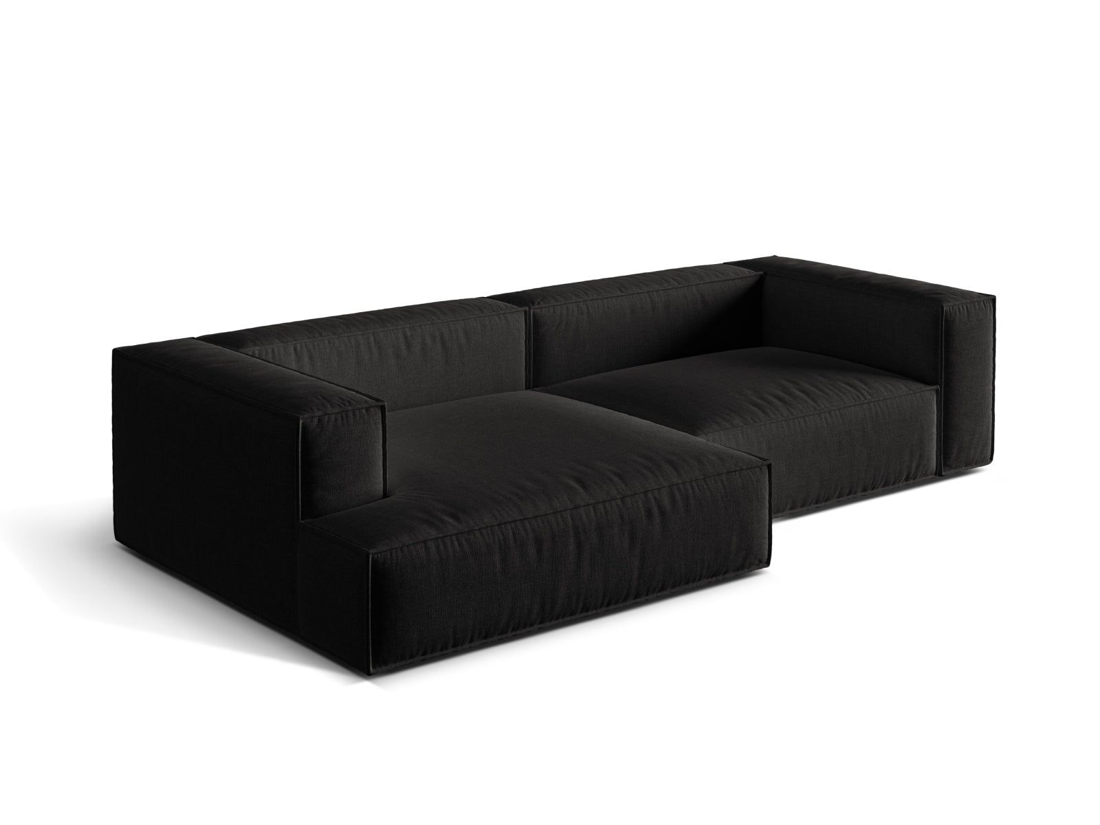 Elegantes 4-Sitzer Ecksofa links Nuria mit modischem Look, ideal für stilvolle Wohnräume und entspannte Abende, erhältlich bei Micadoni.