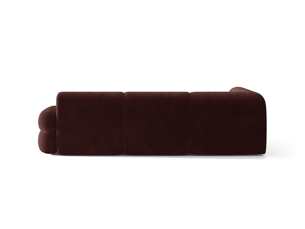 Micadoni Neo Linkes Ecksofa in Dunklem Olivgrün, L-Sofa links mit tiefer Sitzfläche, hoher Rückenlehne und schwarzen Kunststoffbeinen.