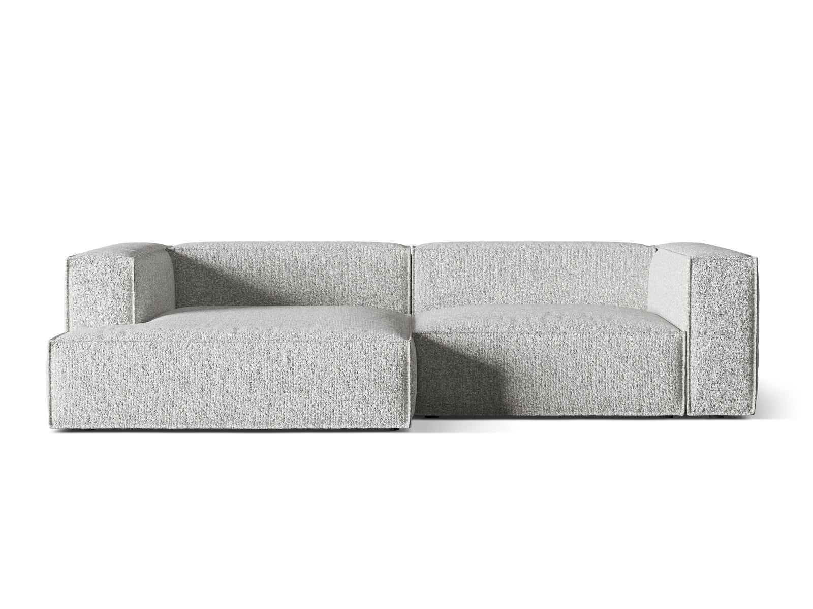 Nuria Boucle Modular Ecksofa links 4 Sitzer in Silver-Monet präsentiert im Onlineshop von KAQTU Design AG. L-Sofa links ist von Micadoni