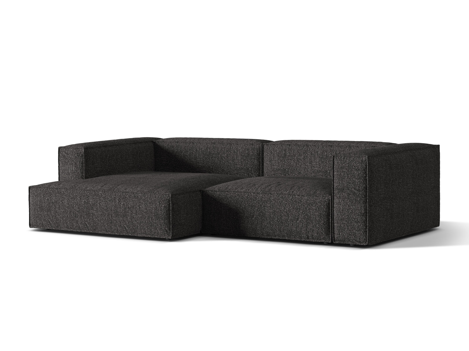 Entdecken Sie das elegante Nuria Boucle Modular Ecksofa links von Micadoni – ein 4-Sitzer mit luxuriöser Boucle-Polsterung und modernem Design.