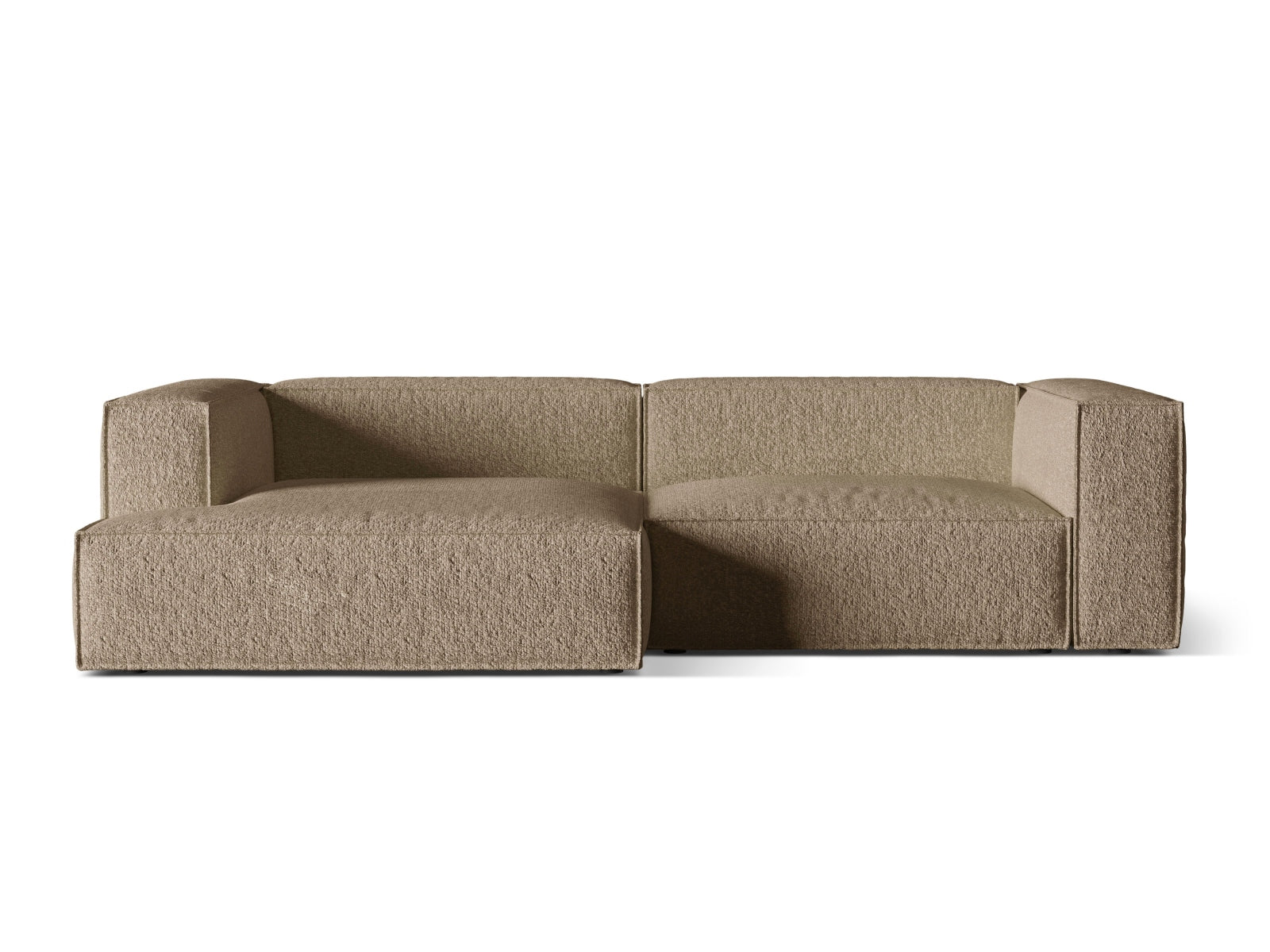 Nuria Boucle Modular Ecksofa links 4 Sitzer in Cappuccino präsentiert im Onlineshop von KAQTU Design AG. Ecksofa links ist von Micadoni