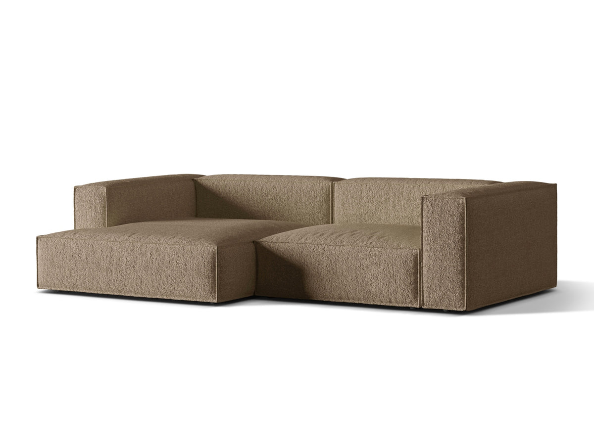 Nuria Boucle Modular Ecksofa links 4 Sitzer in Cappuccino-Monet präsentiert im Onlineshop von KAQTU Design AG. L-Sofa links ist von Micadoni