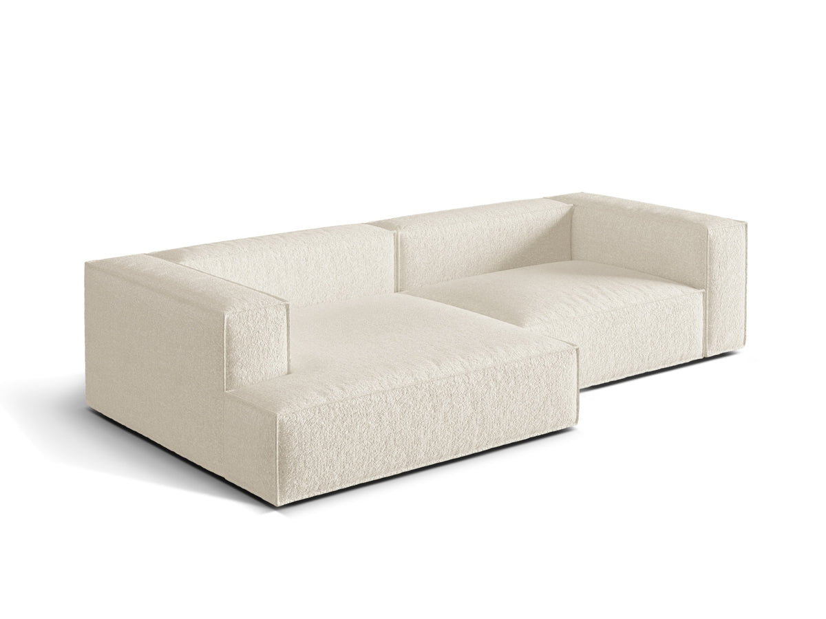 Nuria Boucle Modular Ecksofa links 4 Sitzer in Ivory-Monet präsentiert im Onlineshop von KAQTU Design AG. L-Sofa links ist von Micadoni