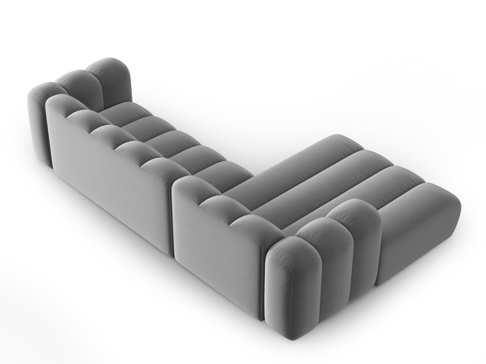 Entdecken Sie das Lupine Velour Ecksofa links 4 Sitzer von Micadoni – ein stilvolles, modulares Sofa, das höchsten Komfort und Eleganz vereint.