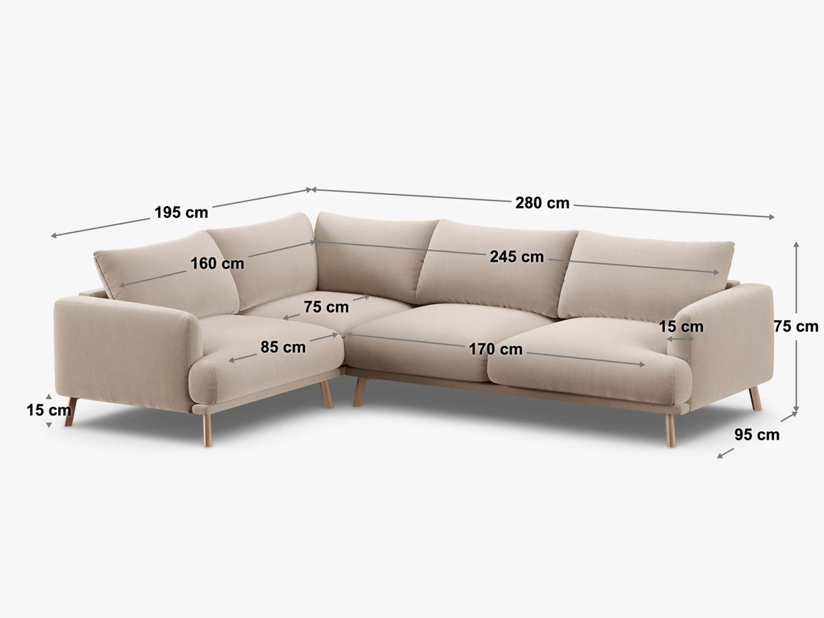 4-Sitzer Ecksofa links Naomi in Green-Salvador präsentiert im Onlineshop von KAQTU Design AG. Ecksofa links ist von Micadoni