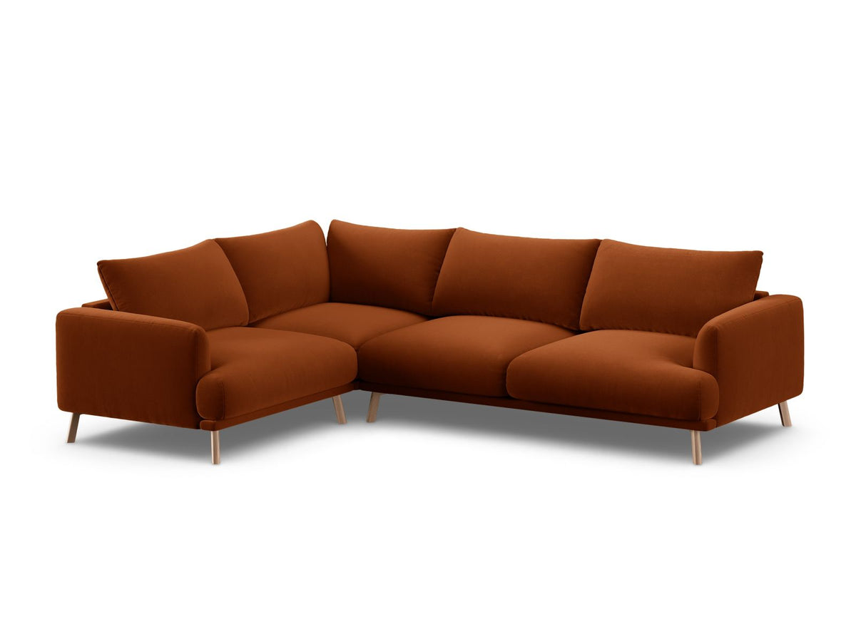4-Sitzer Ecksofa links Naomi in Terracotta-Salvador präsentiert im Onlineshop von KAQTU Design AG. Ecksofa links ist von Micadoni